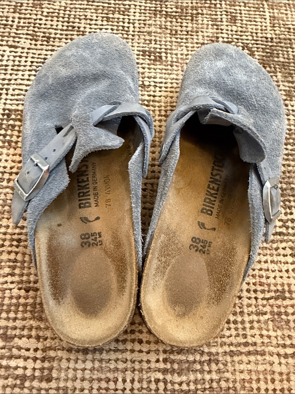 Birkenstock Women's Suede Braided Strap Mules in Light Blue - Picture 3 of 3